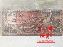 Bronze carving crafts custom copper relief sculpture painting rich Changchun office copper murals handmade pure copper plate copper carving factory