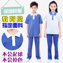 Shenzhen primary school uniforms trousers unified quick-drying mens and womens short-sleeved tops spring and summer outfits sportswear