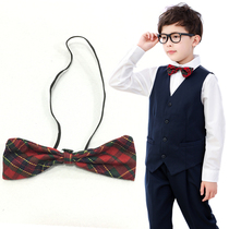 Shenzhen unified primary school uniforms mens autumn and winter dresses with plaid bow tie flower accessories