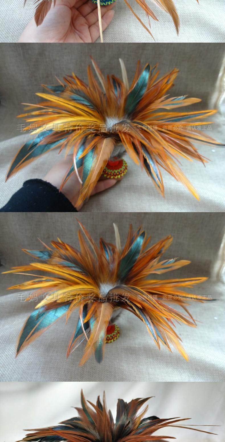 【毛妈手工毽】不染色大鸡毛毽子 耐踢鸡毛键子 运动比赛毽