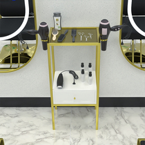 Light Luxurious Hairdressers Stainless Steel Hair Salon Special Tools Car Beauty Hair Shop Glass Cut Hair Cart Wooden Tool Cabinet