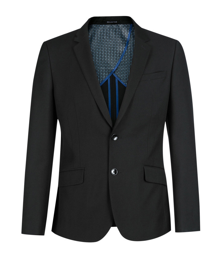 selected思莱德涤纶平驳领修身男士商务西服t|41625x001