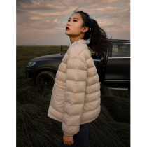 Feather 2022 autumn new 0-pressure small puff light down velvet coat 95 white duck down thin short down feud clothing female