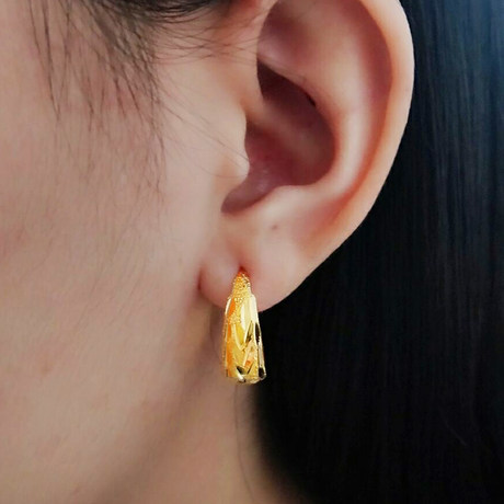 Genuine gold earrings 999 pure gold female models 24k pure gold mother-in-law elderly jewelry earrings new Genuine gold earrings 999 pure gold female models 24k pure gold mother-in-law elderly jewelry earrings new