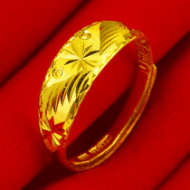 Gold ring 999 full gold Mens Women 24K pure gold gold jewelry ring food ring wedding jewelry