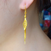 Gold earrings womens 9999 gold earrings Pure Gold Jewelry earrings long real gold fashion new 2021