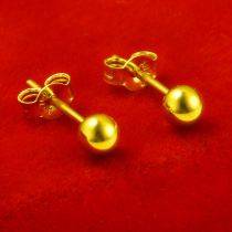 Thousand shadow jewelry gold earrings for men and women 18K gold earrings Spherical smooth globe earrings send girlfriend lover