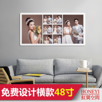 Photo development Photo Jiugong grid puzzle design Crystal photo frame hanging wall 48 inch porcelain printing enlarged production