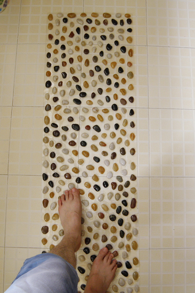 透明天然鹅卵石足底按摩垫步道指压板按摩器走毯脚按摩垫脚母亲节