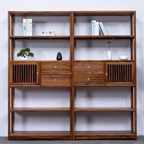 New Chinese style solid wood walnut Bogu rack display rack Nordic simple Zen tea room living room locker Dobao pavilion