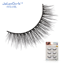 New 3D three-dimensional multi-layer false eyelash cotton stalk short eyelash natural nude makeup simulation 3 pairs