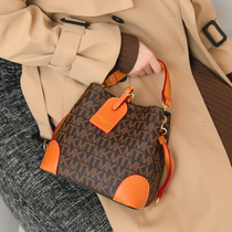 Womens Bucket Bag Small Luxury Senior Sense 2021 New Tide Print Hand bag Single Shoulder Shoulder Small Bag