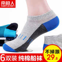 Antarctic socks men's socks pure cotton anti-odor sweat absorbent spring autumn short sports boat socks autumn short socks men