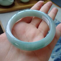 59 Myanmar natural old pit a goods jade bracelet ice waxy species transparent and delicate green jade bracelet with national certificate