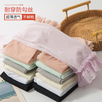 Childrens silk socks Summer thin girl girls pantyhose anti-hook silk lace lace lace 90% pants cartoon Little Bear to bottom sock