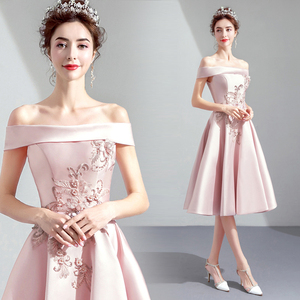 Fairy Pink Bride Wedding Dress Bridesmaid Dress Annual Banquet  