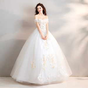 Dream Flower Fairy Shoulder Princess Bride’s Wedding Dress  