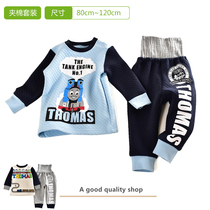 Childrens autumn and winter cotton thermal underwear set children 1-4 years old air layer home clothing cotton autumn trousers