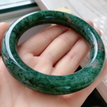 Sky Cuddling Natural Nanyang Jade 55 Bracelet Solo Mountain Jade Fat Round Bar Full Green Ice Breed Daytime Blue Emerald Hand Decoration