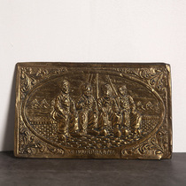 British 50 s retro copper hanging painting European copper leather bag cardboard decorative painting