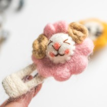Teutonic original knocking cute wool felt sheep lion corgi bear bb clip wool hairpin hair ring adult can wear