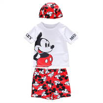 Boys long sleeve sunscreen split swimsuit Mickey Shark swimsuit Male baby swimsuit Childrens swimming trunks Boys 1 year old 3