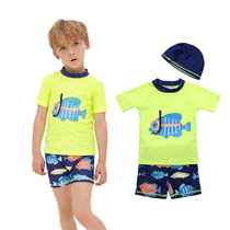 British childrens swimsuit boys 2020 new split sunscreen boys children baby baby swimming trunks swimming cap