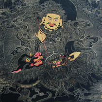 Shusheng Tibetan tradition Old Thangka Tantric Buddha statue Old mine color Old painted yellow God of wealth Thangka Buddha Hall enshrined products Fate price