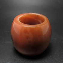 Natural fidelity Unoptimized gemstone Jade Warring States Red Agate Finger ring Flesh pink with slight violet