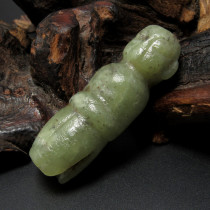 Collection-level high ancient jade old jade collection Shang and Zhou period Gaoguyu human figurines full of Yuluzi Guanzhu