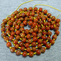 Natural same material entangled silk agate red red onyx 108 ball beads necklace tower chain bracelet collection grade