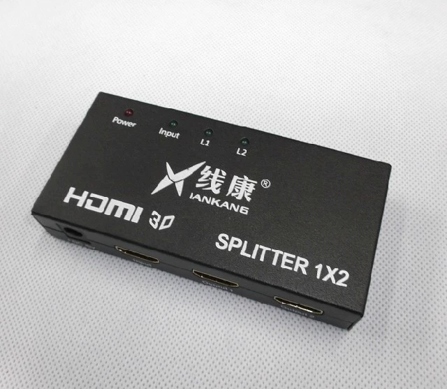 Bộ chia HDMI 1 trong 2 ra HD Bộ chia 1 điểm 2 máy chủ máy tính kết nối với 2 máy chiếu màn hình TV - TV