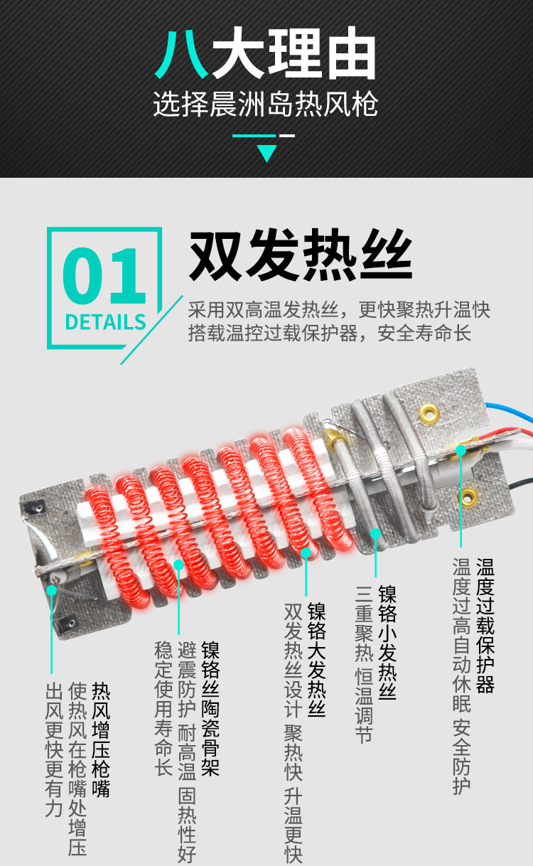 手机维修热风枪工业用小型塑料焊枪加热便携式烤枪贴膜焊接电烤枪