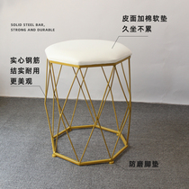 Nordic household makeup stool wrought iron dressing stool Golden birds nest shoe stool Pink adult bedroom stool