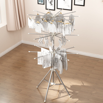Stainless steel baby drying rack floor folding multifunctional hanger clothes drying clothes artifact newborn children Baby Diaper rack