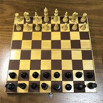 Nostalgic collection of old objects 1978 wooden chess brand new with instructions retro nostalgia