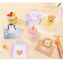 3D Cartoon Animal Flower Blessing Card Birthday Cake Shop Kids Graffiti Card Cute Custom