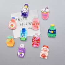 Value acrylic refrigerator sticker creative personality value value set cartoon cute beverage bottle message early education sticker can suck