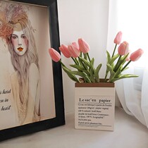 Ins Nordic simulation bouquet tulip living room table decoration fake flower arrangement silk flower ornaments dry flower decoration