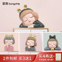 Light luxury little angel household stickers Nordic wind decoration stickers creative cute wall stickers socket lamp household protective cover switch