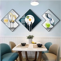 Elk decorative painting modern minimalist dining room wall multilateral Diamond dining room living room hanging painting wine glass mural painting