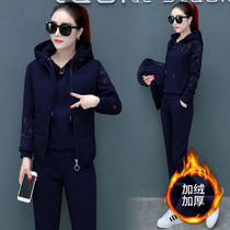 Sports set women winter 2020 new fashion casual padded velvet personalized clothes three-piece autumn winter clothes