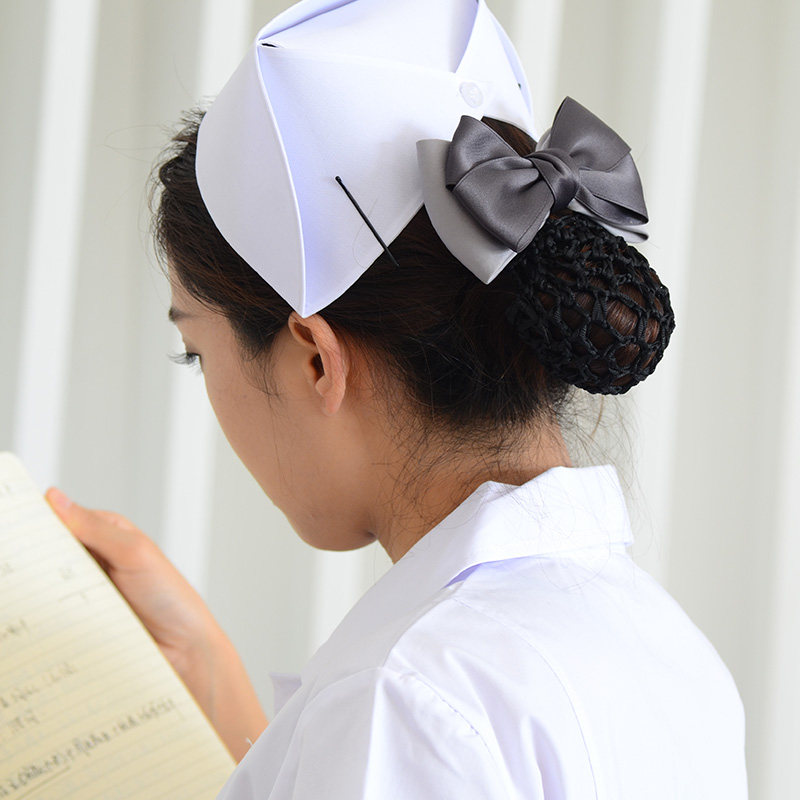 头花发网兜气质花朵职业发夹空姐护士网花员工作头饰发套盘发饰品
