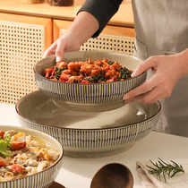 Sour Vegetable Fish Large Basin Bowl Home Net Red 10 Inch Large Soup Bowl ceramic Shengtang Airy Blood Wan boiled meat Meat Slices Special Basin