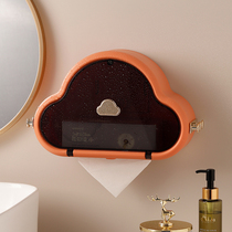 Cloud wash towel shelf light luxury toilet storage box tissue box roll waterproof non-perforated Nordic style