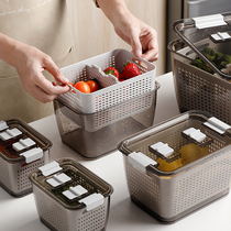Special fresh-keeping box for refrigerator food-grade plastic fruit and vegetable drain sorting box with lid