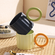 Ceramic Large Ears Mark Cup High Face Value Coffee Cup Creative Personality Couple Cups Office Water Glass Ins Wind