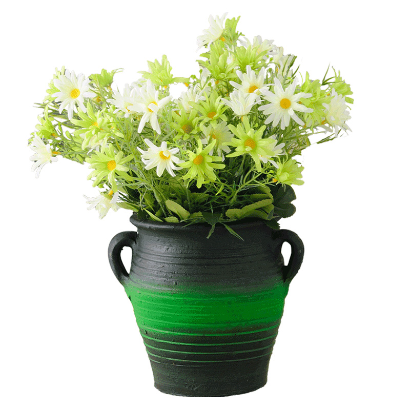 New Chinese style restoring ancient ways pottery vase creative flower arranging dried flowers sitting room tea table table decorations thick TaoHua furnishing articles