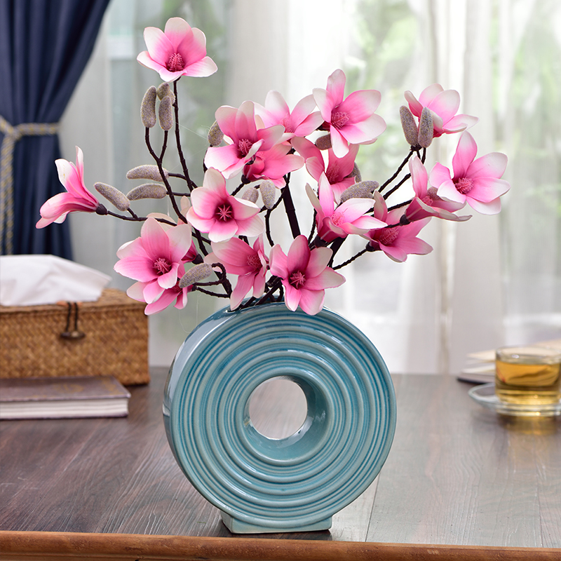 Creative Chinese ceramic vases, furnishing articles decorations sitting room small pure and fresh and yulan simulation table flower arranging flowers