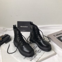 Little sun family Korean version ins hot British style retro motorcycle chic thick-soled Martin boots women 2021 new trend